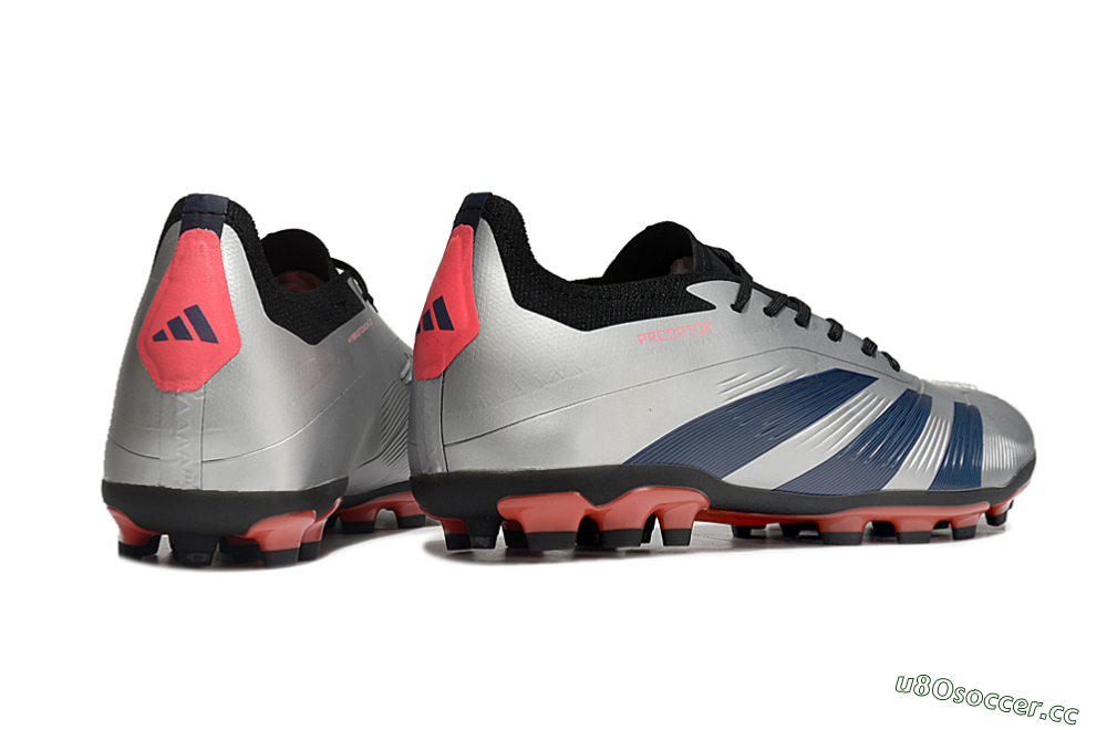 Men's Adidas Predator Elite 24 MG Multi Ground Low-Tops Football Boots - Silver/Blue/Red 6