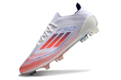 Men's Adidas F50 Elite FG Firm Ground Low-Tops Football Boots - White/Red/Blue