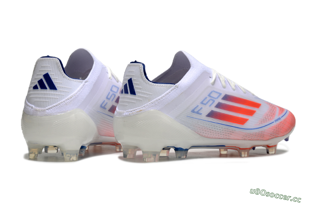 Men's Adidas F50 Elite FG Firm Ground Low-Tops Football Boots - White/Red/Blue 6