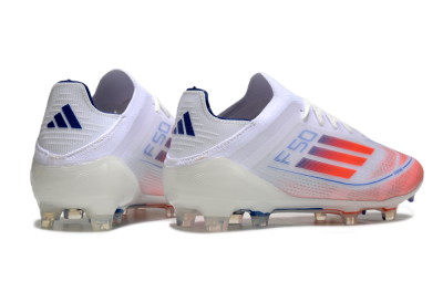 Men's Adidas F50 Elite FG Firm Ground Low-Tops Football Boots - White/Red/Blue