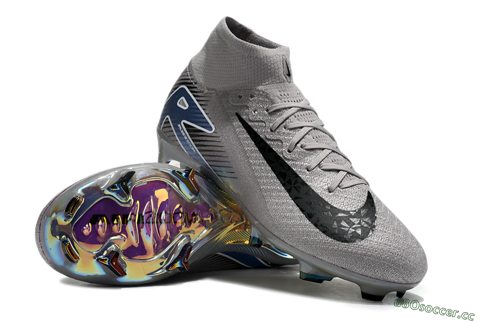 Unisex Nike Mercurial Superfly 10 Elite FG Firm Ground High-Tops Football Boots - Grey/Black/Blue/Gold 3