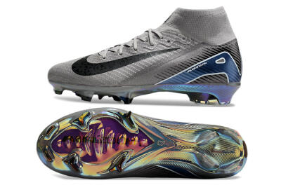 Unisex Nike Mercurial Superfly 10 Elite FG Firm Ground High-Tops Football Boots - Grey/Black/Blue/Gold