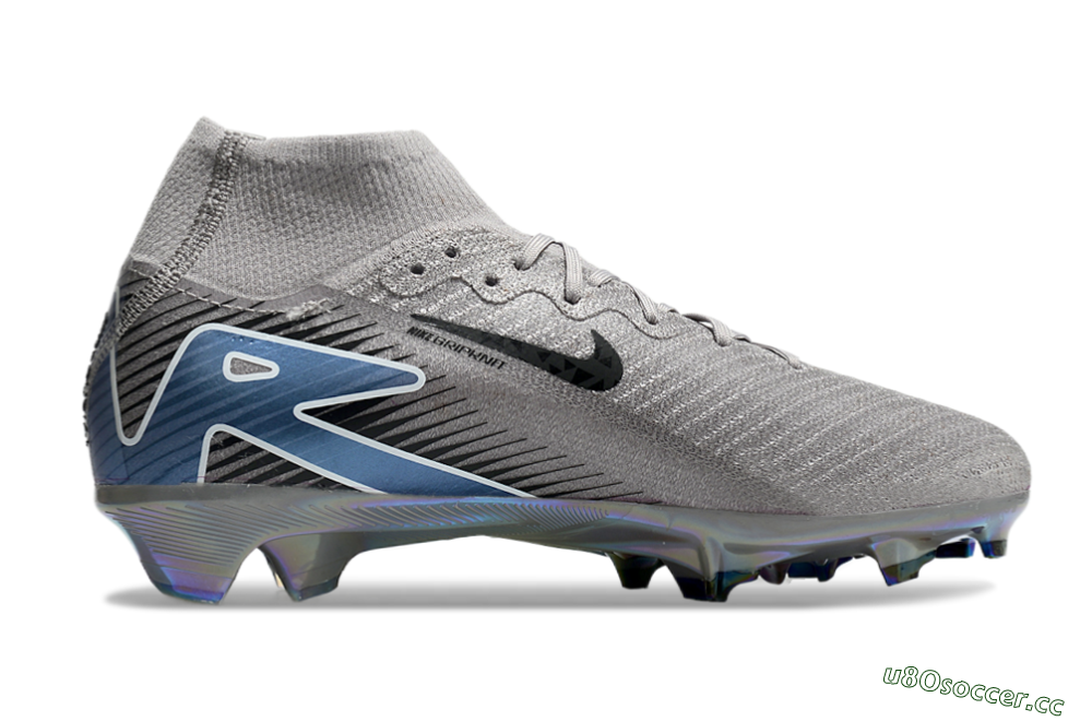 Unisex Nike Mercurial Superfly 10 Elite FG Firm Ground High-Tops Football Boots - Grey/Black/Blue/Gold 4