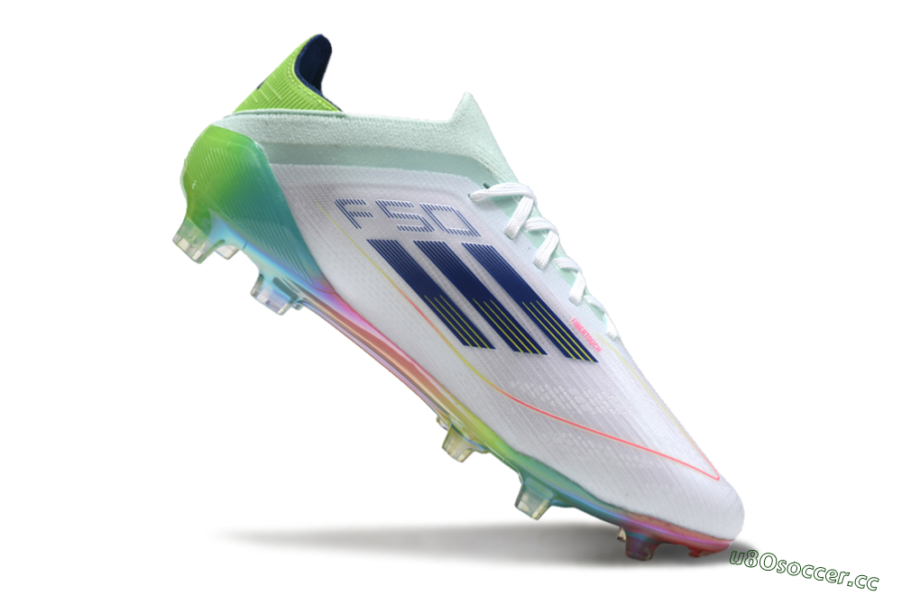 Men's Adidas F50 Elite FG Firm Ground Low-Tops Football Boots - White/Blue/Yellow/Gold 4
