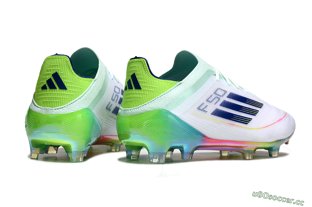 Men's Adidas F50 Elite FG Firm Ground Low-Tops Football Boots - White/Blue/Yellow/Gold 6