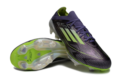Unisex Adidas F50+ Lightstrike Elite FG Firm Ground Low-Tops Football Boots - Purple/Yellow/Silver