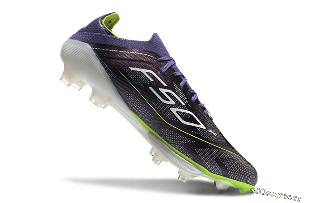 Unisex Adidas F50+ Lightstrike Elite FG Firm Ground Low-Tops Football Boots - Purple/Yellow/Silver 4