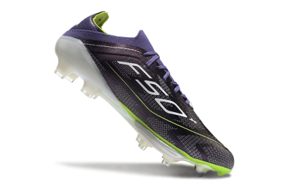 Unisex Adidas F50+ Lightstrike Elite FG Firm Ground Low-Tops Football Boots - Purple/Yellow/Silver