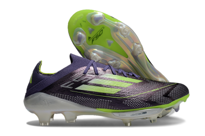 Unisex Adidas F50+ Lightstrike Elite FG Firm Ground Low-Tops Football Boots - Purple/Yellow/Silver