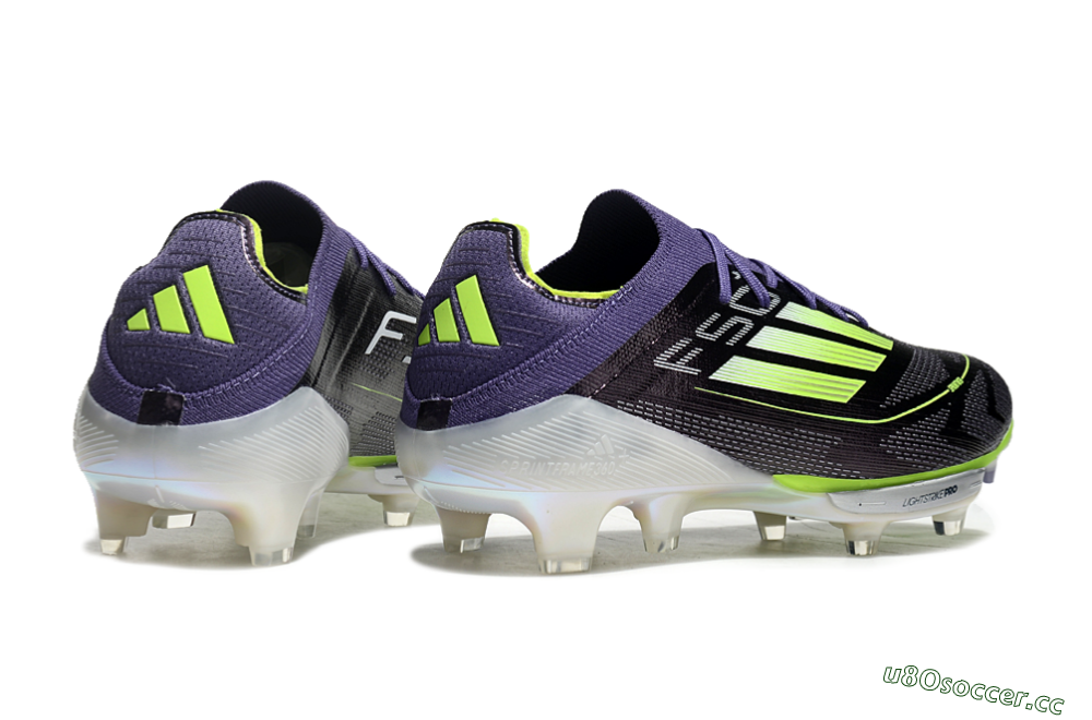 Unisex Adidas F50+ Lightstrike Elite FG Firm Ground Low-Tops Football Boots - Purple/Yellow/Silver 6