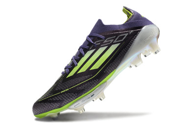 Unisex Adidas F50+ Lightstrike Elite FG Firm Ground Low-Tops Football Boots - Purple/Yellow/Silver