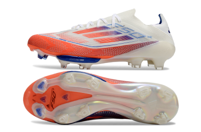 Men's Adidas F50+ Lightstrike Pro FG Firm Ground Low-Tops Football Boots - White/Red/Blue