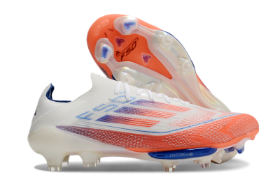 Men's Adidas F50+ Lightstrike Pro FG Firm Ground Low-Tops Football Boots - White/Red/Blue