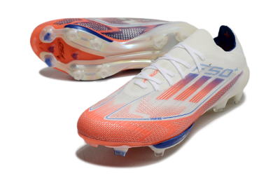 Men's Adidas F50+ Lightstrike Pro FG Firm Ground Low-Tops Football Boots - White/Red/Blue
