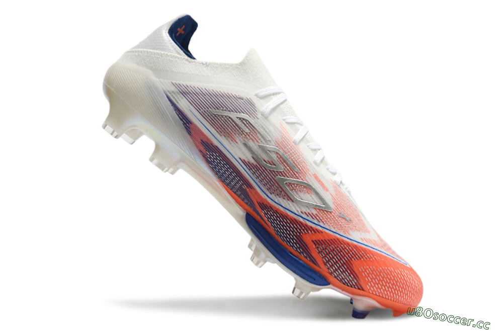 Men's Adidas F50+ Lightstrike Pro FG Firm Ground Low-Tops Football Boots - White/Red/Blue 5