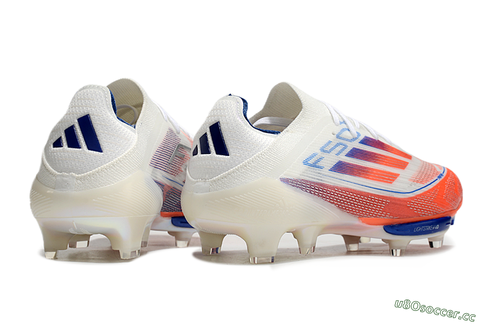 Men's Adidas F50+ Lightstrike Pro FG Firm Ground Low-Tops Football Boots - White/Red/Blue 7