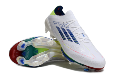 Men's Adidas F50+ Lightstrike Pro FG Firm Ground Low-Tops Football Boots - White/Blue/Yellow
