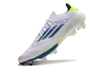 Men's Adidas F50+ Lightstrike Pro FG Firm Ground Low-Tops Football Boots - White/Blue/Yellow