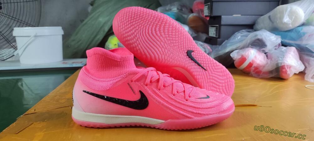 Men's Nike Phantom Luna Elite NU IC Indoor & Futsal High-Tops Football Shoes - Pink/Black