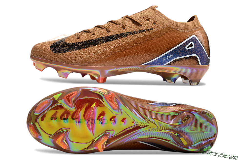 Unisex Nike Air Zoom Mercurial Vapor 16 Elite FG Firm Ground Low-Tops Football Boots - Gold/Blue/White 1