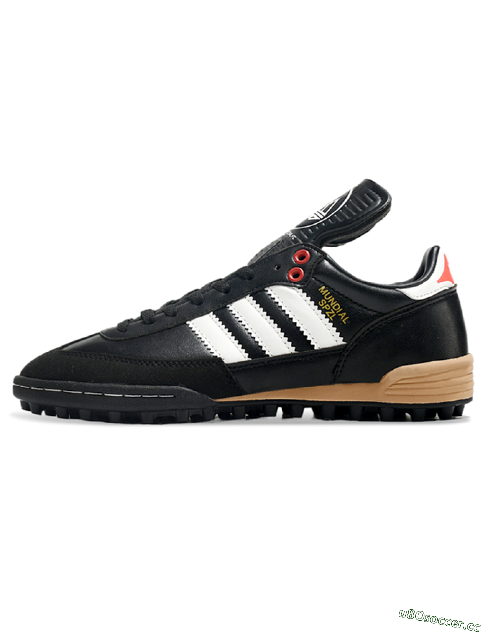 Men's Adidas Mundial Team Astro TF Artificial Turf Low-Tops Football Shoes - Black/White/Red 0