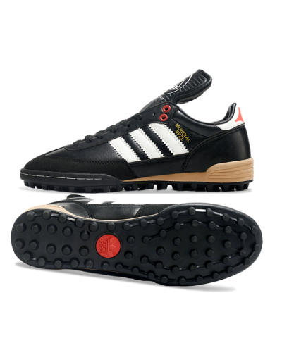 Men's Adidas Mundial Team Astro TF Artificial Turf Low-Tops Football Shoes - Black/White/Red