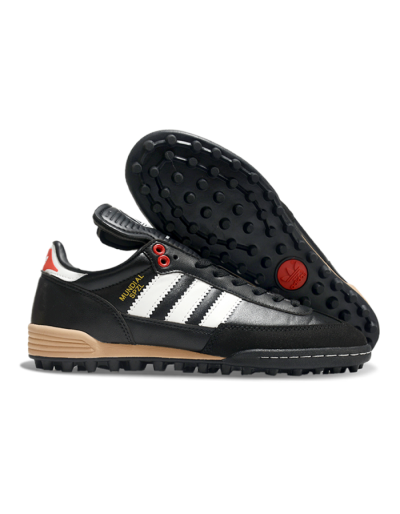 Men's Adidas Mundial Team Astro TF Artificial Turf Low-Tops Football Shoes - Black/White/Red