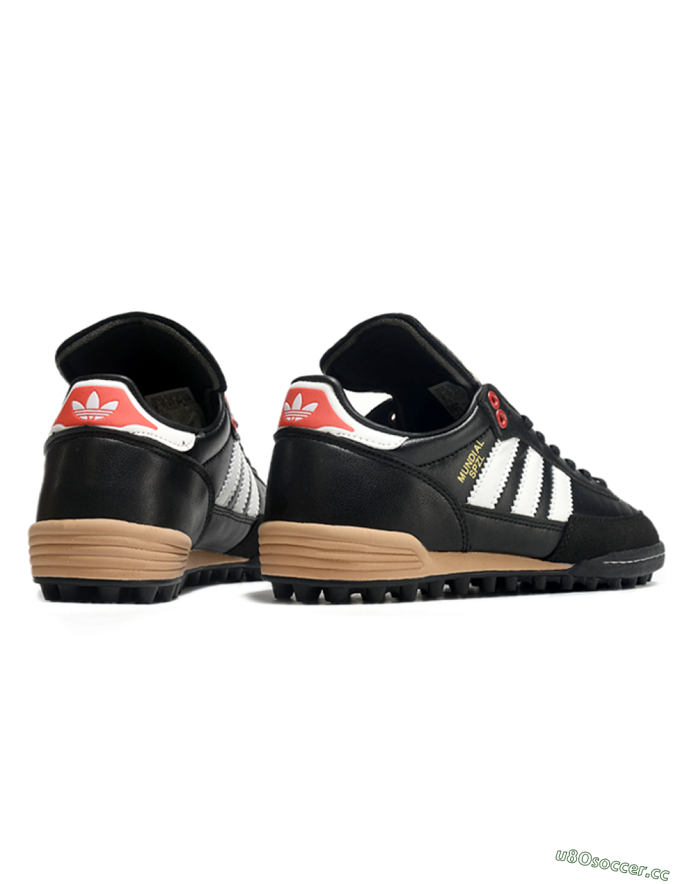 Men's Adidas Mundial Team Astro TF Artificial Turf Low-Tops Football Shoes - Black/White/Red 6
