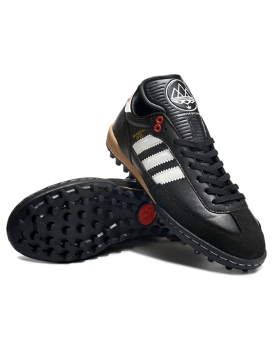 Men's Adidas Mundial Team Astro TF Artificial Turf Low-Tops Football Shoes - Black/White/Red
