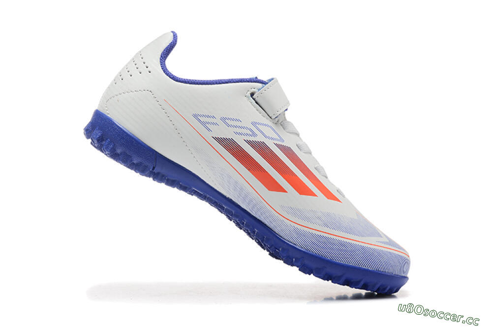 Kids Kids Adidas Predator Elite TF Artificial Turf Low-Tops Football Shoes - White/Blue/Red 7