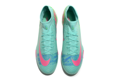 Unisex Nike Air Zoom Mercurial Superfly 10 Elite TF Artificial Turf High-Tops Football Shoes - Jade/Pink/Blue