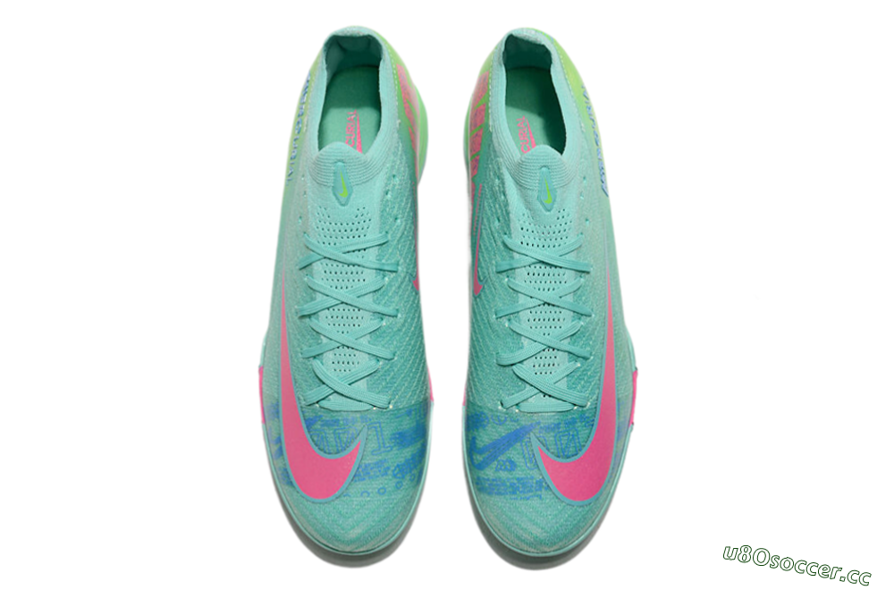 Unisex Nike Air Zoom Mercurial Vapor 16 Elite TF Artificial Turf Low-Tops Football Shoes - Jade/Pink/Blue 4