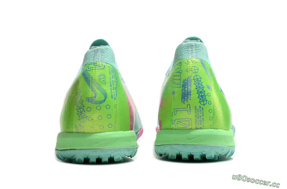 Unisex Nike Air Zoom Mercurial Vapor 16 Elite TF Artificial Turf Low-Tops Football Shoes - Jade/Pink/Blue 5