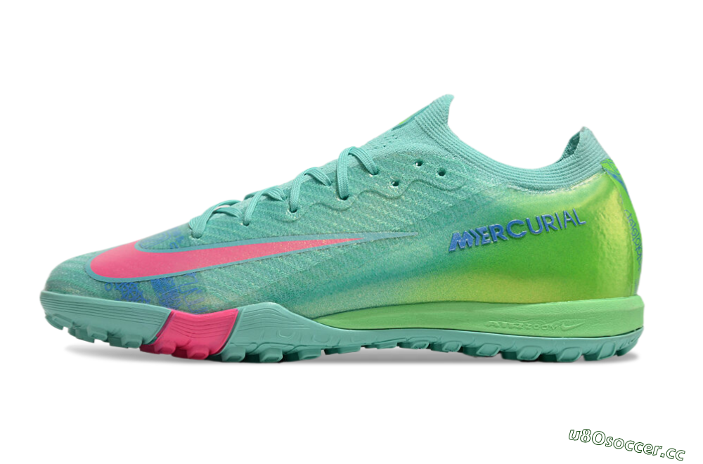 Unisex Nike Air Zoom Mercurial Vapor 16 Elite TF Artificial Turf Low-Tops Football Shoes - Jade/Pink/Blue 0