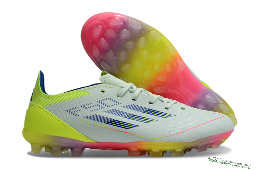Unisex Adidas F50 Elite MG Multi Ground Low-Tops Football Boots - Jade/Blue/Yellow 2