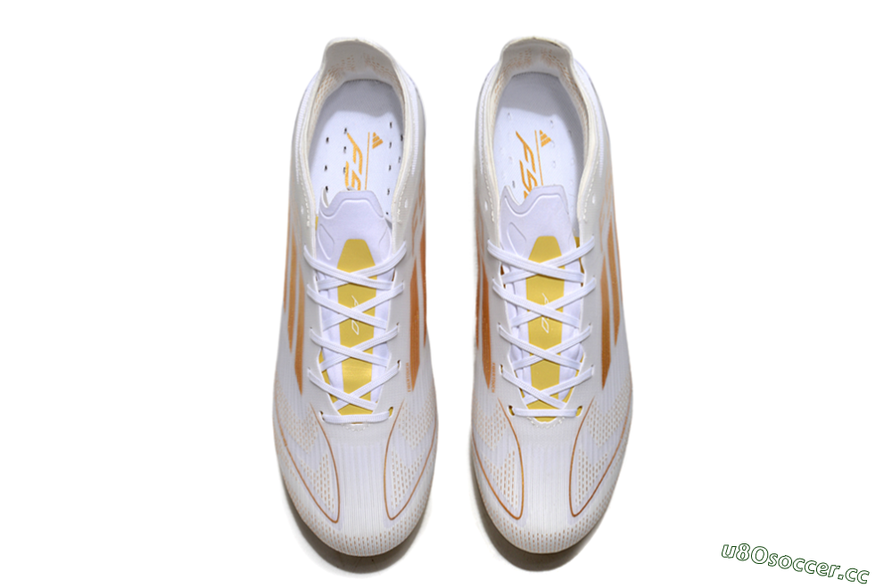 Unisex Adidas F50 Elite MG Multi Ground Low-Tops Football Boots - White/Gold 4