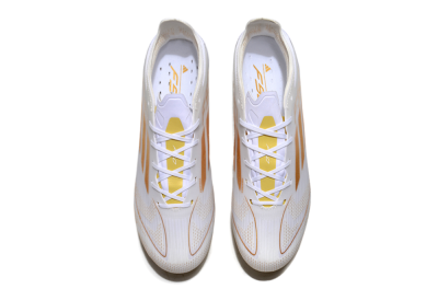 Unisex Adidas F50 Elite MG Multi Ground Low-Tops Football Boots - White/Gold
