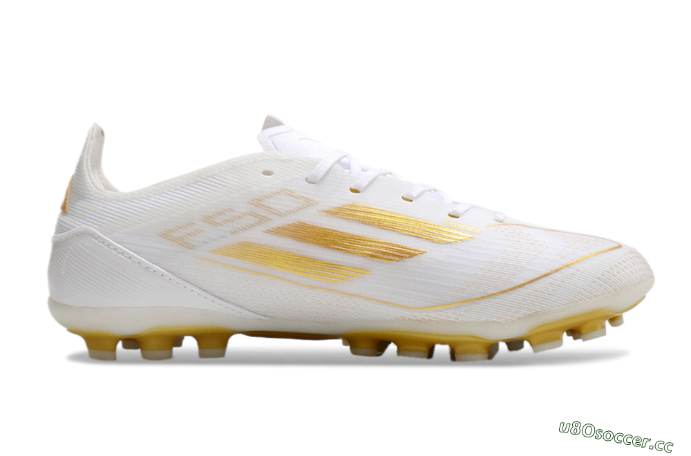 Unisex Adidas F50 Elite MG Multi Ground Low-Tops Football Boots - White/Gold 7