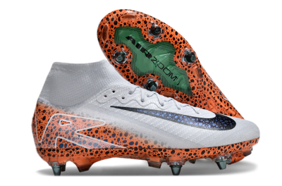 Men's Nike Air Zoom Mercurial Superfly 10 Elite SG Soft Ground High-Tops Football Boots - Grey/Black/Leopard