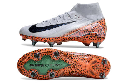 Men's Nike Air Zoom Mercurial Superfly 10 Elite SG Soft Ground High-Tops Football Boots - Grey/Black/Leopard