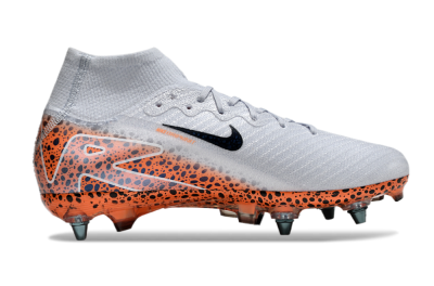 Men's Nike Air Zoom Mercurial Superfly 10 Elite SG Soft Ground High-Tops Football Boots - Grey/Black/Leopard