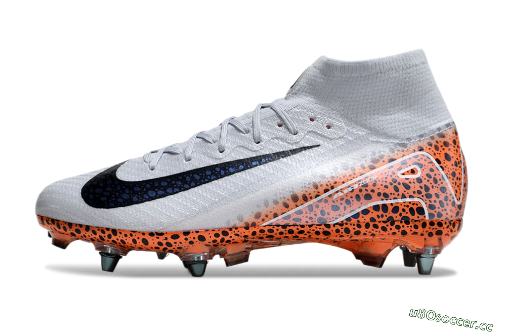 Men's Nike Air Zoom Mercurial Superfly 10 Elite SG Soft Ground High-Tops Football Boots - Grey/Black/Leopard 0
