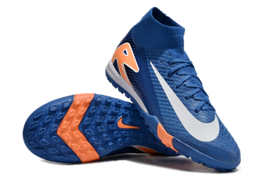 Unisex Nike Air Zoom Mercurial Superfly 10 Elite TF Artificial Turf High-Tops Football Shoes - Blue/White/Orange