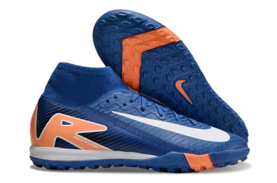 Unisex Nike Air Zoom Mercurial Superfly 10 Elite TF Artificial Turf High-Tops Football Shoes - Blue/White/Orange