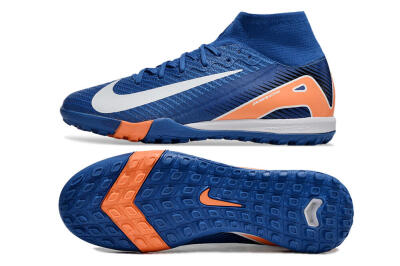 Unisex Nike Air Zoom Mercurial Superfly 10 Elite TF Artificial Turf High-Tops Football Shoes - Blue/White/Orange