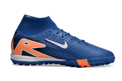 Unisex Nike Air Zoom Mercurial Superfly 10 Elite TF Artificial Turf High-Tops Football Shoes - Blue/White/Orange