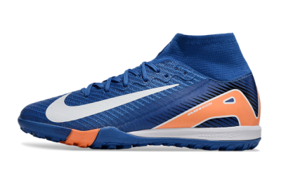 Unisex Nike Air Zoom Mercurial Superfly 10 Elite TF Artificial Turf High-Tops Football Shoes - Blue/White/Orange