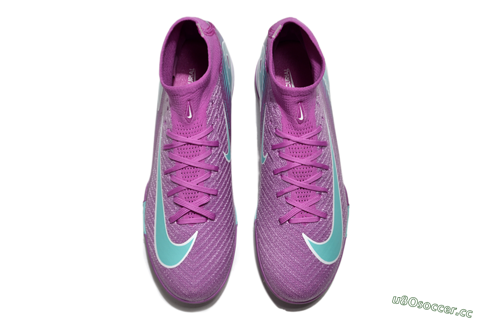 Unisex Nike Air Zoom Mercurial Superfly 10 Elite TF Artificial Turf High-Tops Football Shoes - Purple/Jade/White 4
