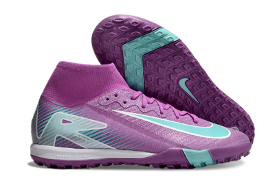 Unisex Nike Air Zoom Mercurial Superfly 10 Elite TF Artificial Turf High-Tops Football Shoes - Purple/Jade/White