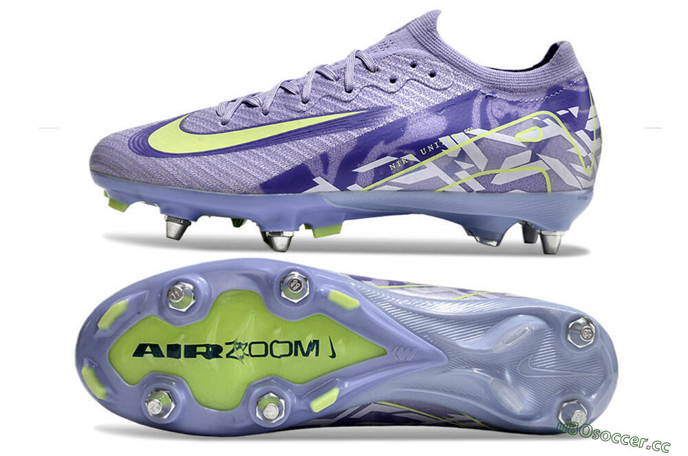 Men's Nike Air Zoom Mercurial Vapor 16 Elite SG Soft Ground Low-Tops Football Boots - Purple/Yellow/White 1